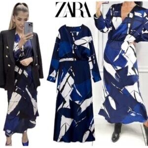 NWT Zara Abstract Print Dress Sz. L